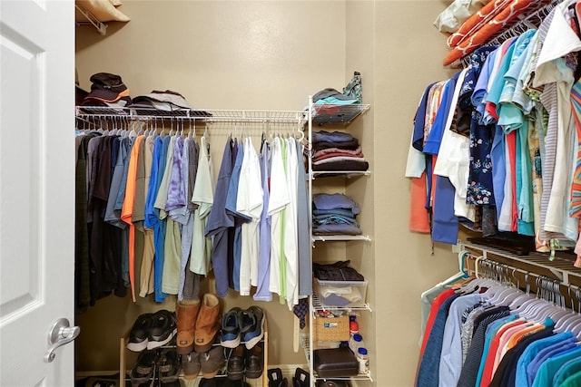 view of walk in closet