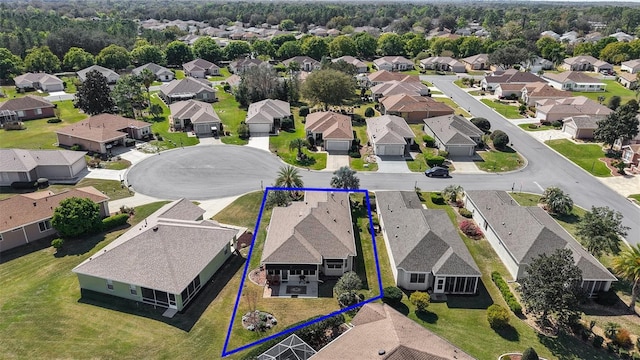 bird's eye view with a residential view