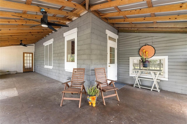 view of patio / terrace with ceiling fan