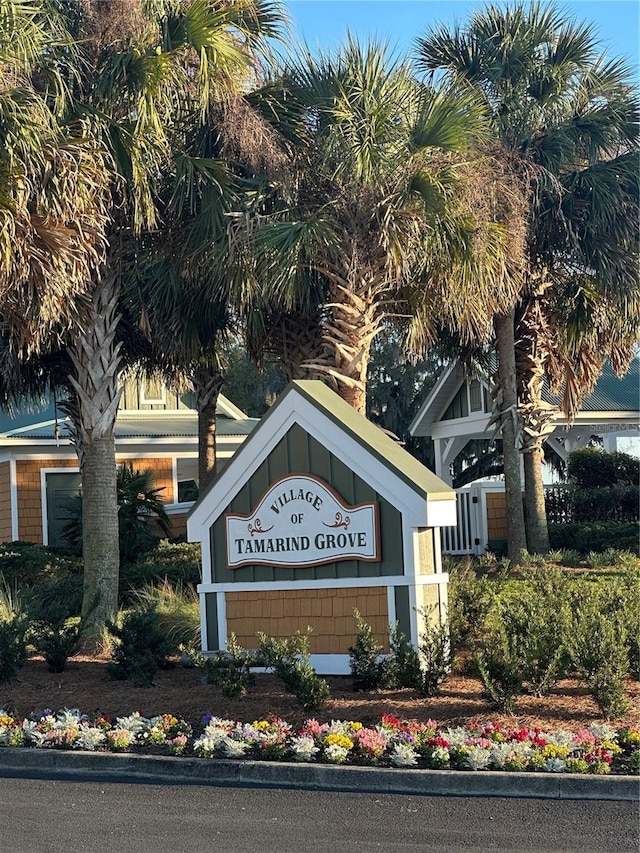 view of community sign