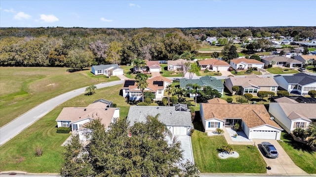 birds eye view of property with a residential view