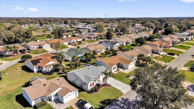 birds eye view of property with a residential view