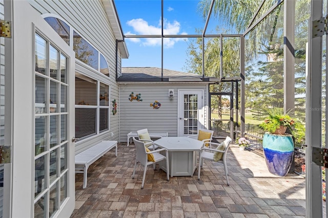 view of sunroom