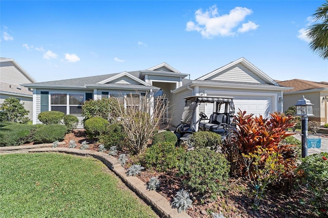 single story home featuring a garage