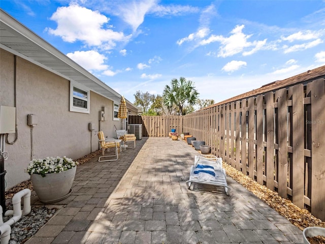 view of patio with a fenced backyard