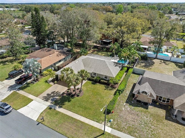 aerial view with a residential view