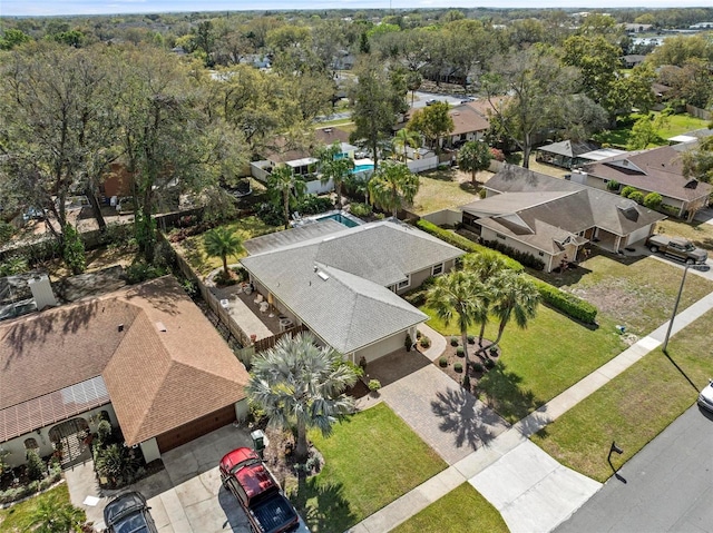 drone / aerial view featuring a residential view