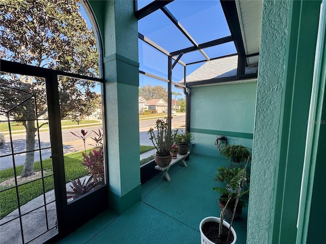 view of unfurnished sunroom