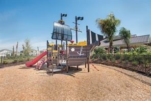 communal playground with fence