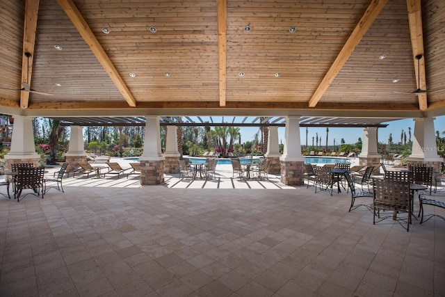 view of patio / terrace with a community pool