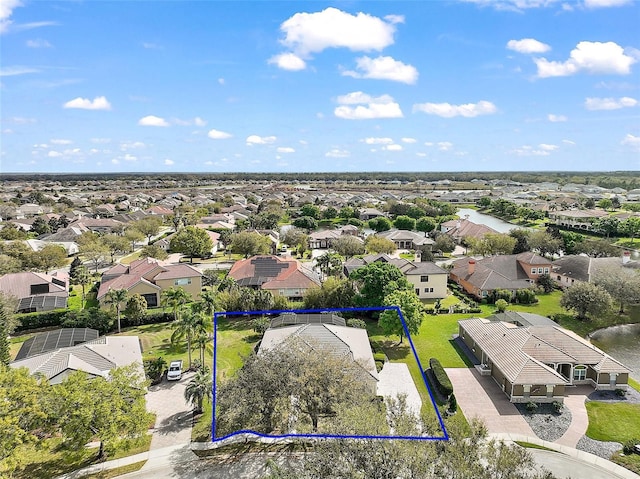 drone / aerial view with a residential view