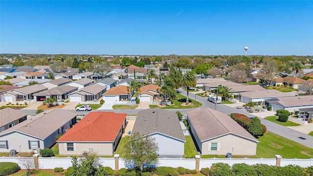 aerial view with a residential view