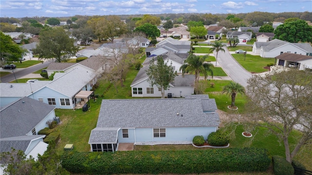 aerial view with a residential view