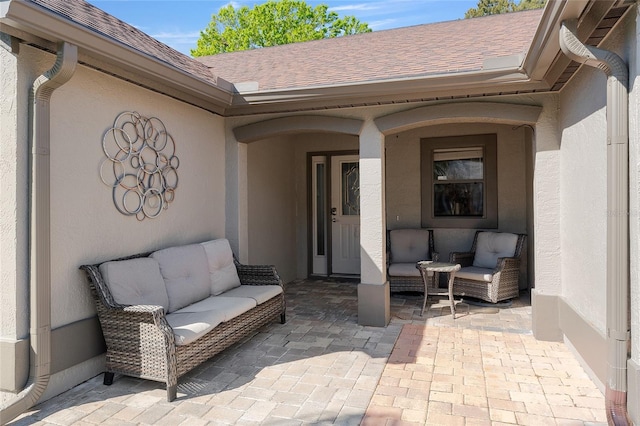 view of patio with an outdoor hangout area