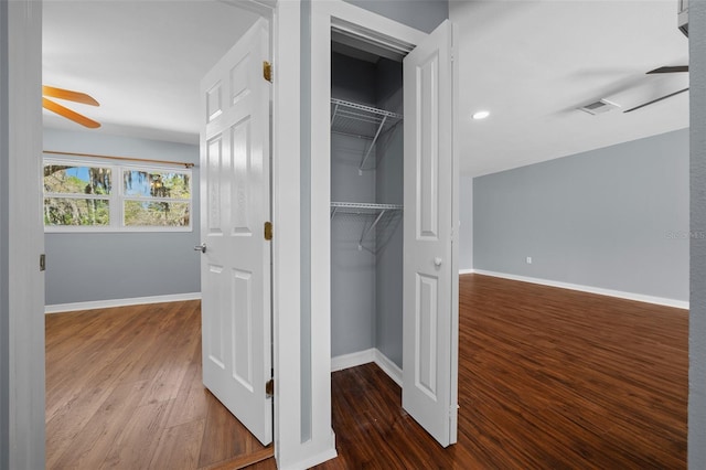 closet featuring visible vents