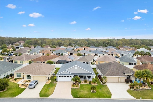 aerial view with a residential view