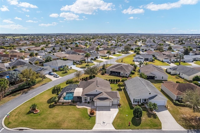 drone / aerial view with a residential view