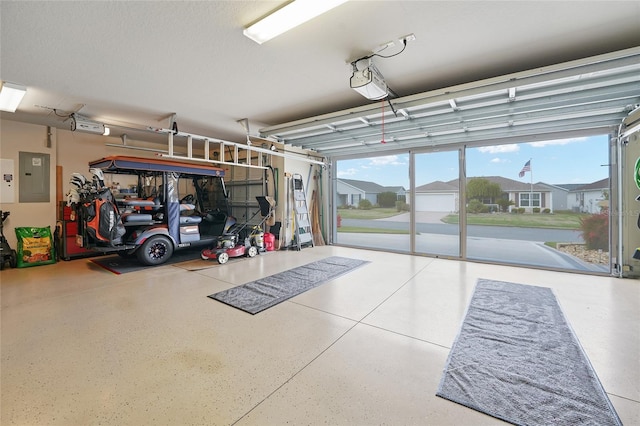 garage with electric panel