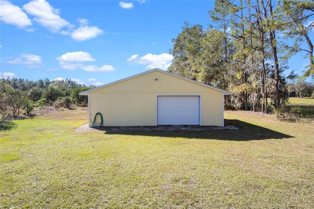 view of detached garage