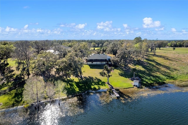 bird's eye view with a forest view