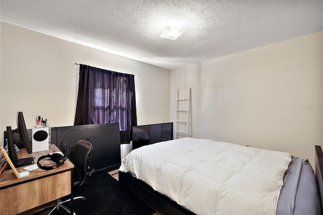 bedroom with a textured ceiling