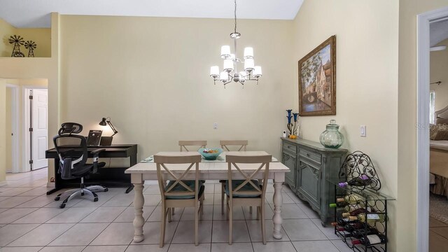 3773 Eversholt St, Clermont, FL 34711 - dining room featuring an inviting chandelier and light tile patterned floors