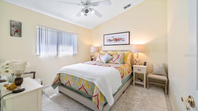3773 Eversholt St, Clermont, FL 34711 - bedroom featuring visible vents, ceiling fan, baseboards, and lofted ceiling