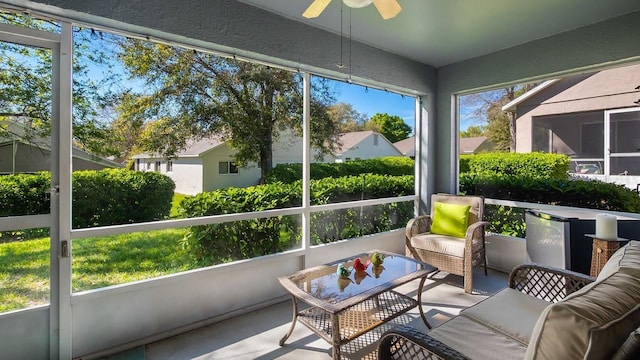 3773 Eversholt St, Clermont, FL 34711 - sunroom / solarium featuring a ceiling fan