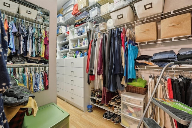 spacious closet featuring wood finished floors