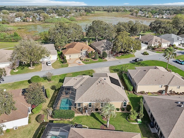 aerial view with a residential view