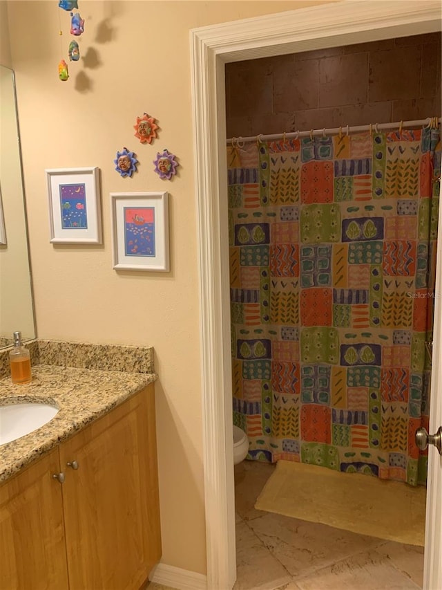5271 Visionary Ct, Sarasota, FL 34233 - bathroom with vanity and a shower with shower curtain