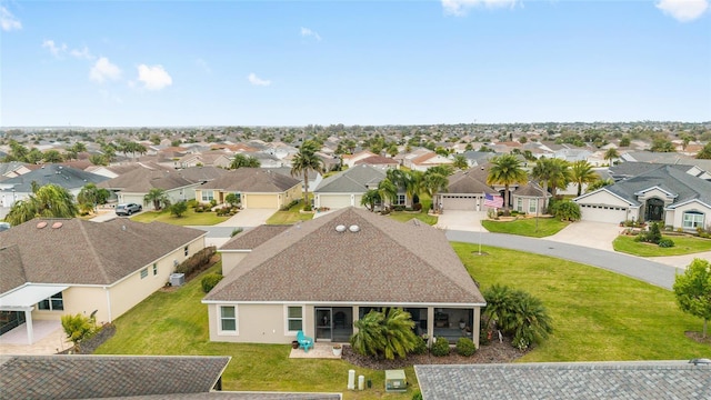 aerial view with a residential view