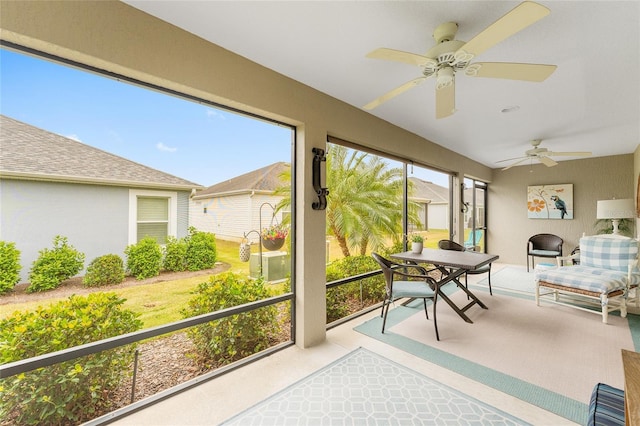 view of sunroom