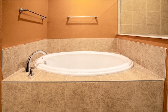 bathroom featuring a garden tub