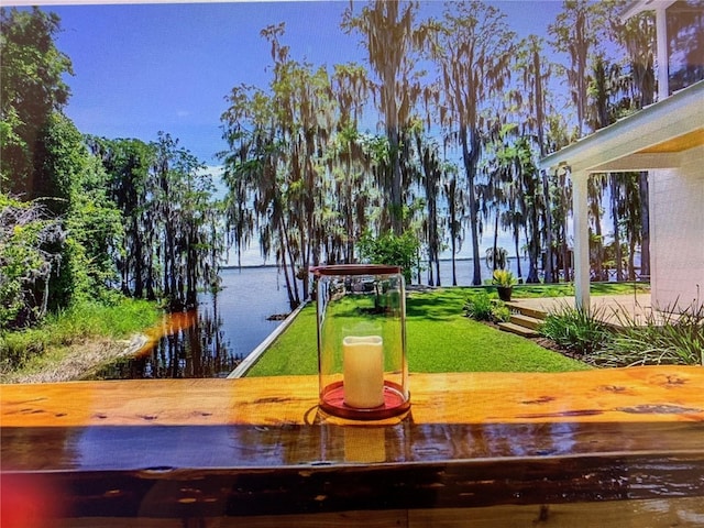 12117 Cypress Ln, Clermont, FL 34711 - dock with a water view and a lawn