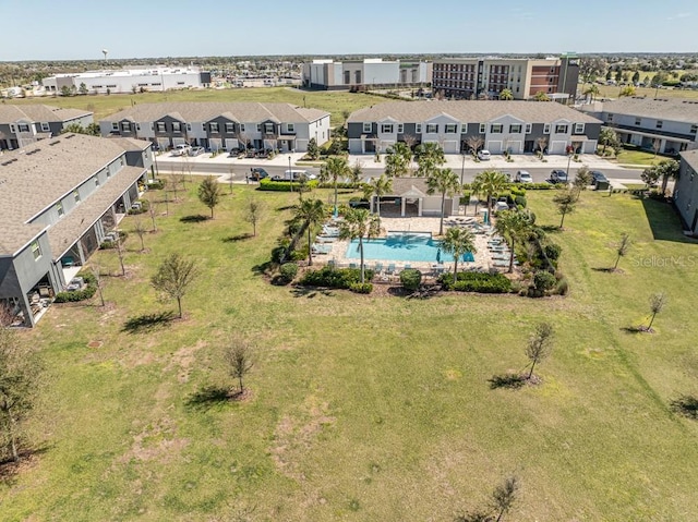 bird's eye view with a residential view