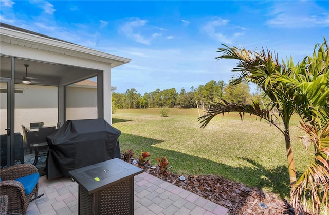 view of yard with a patio area