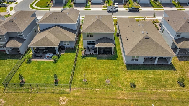 bird's eye view with a residential view