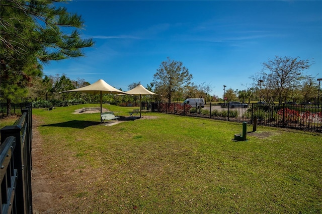 view of yard with fence