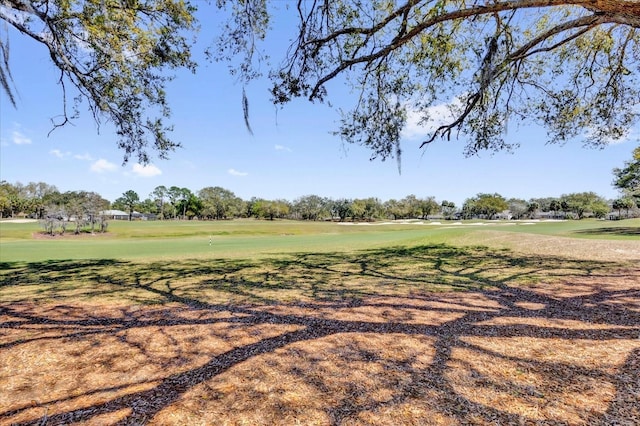 view of yard with view of golf course