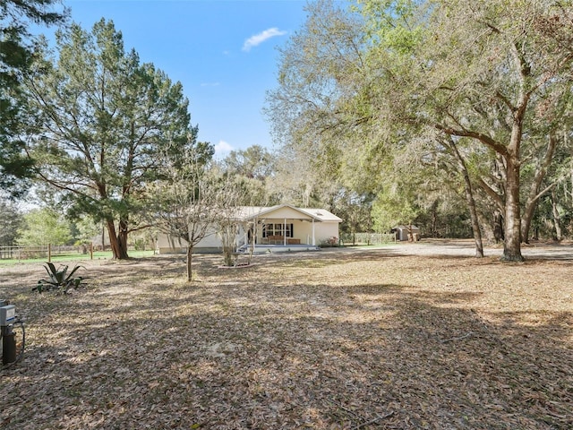 exterior space featuring fence