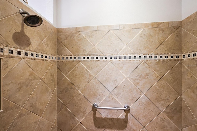 interior details featuring tiled shower