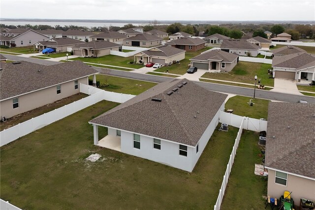 aerial view with a residential view