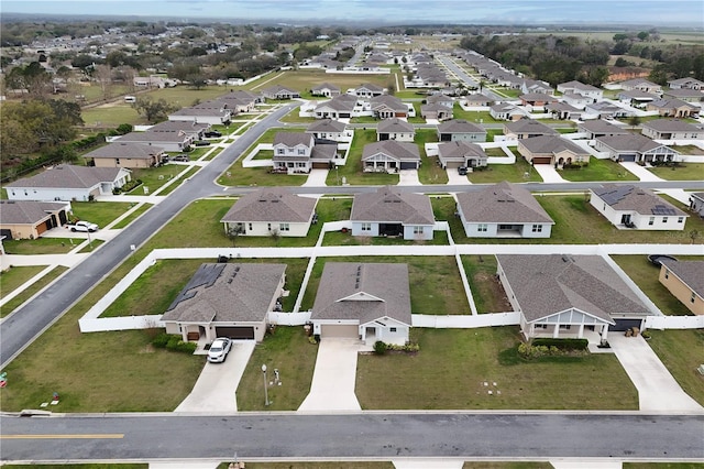 aerial view with a residential view