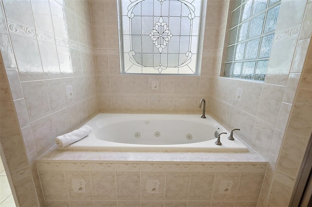 full bath with a jetted tub