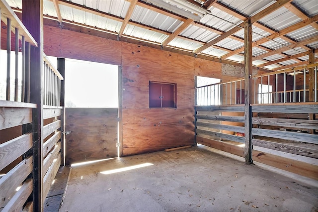 view of stable with electric panel