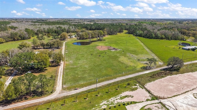 bird's eye view with a rural view