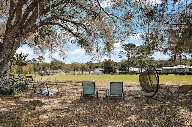 view of community featuring a lawn