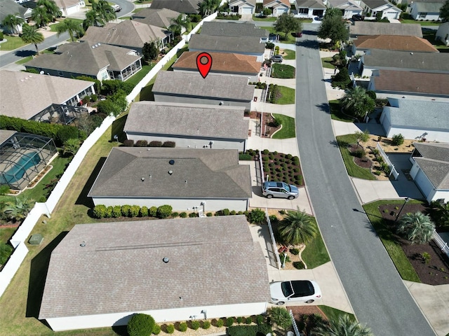 bird's eye view with a residential view