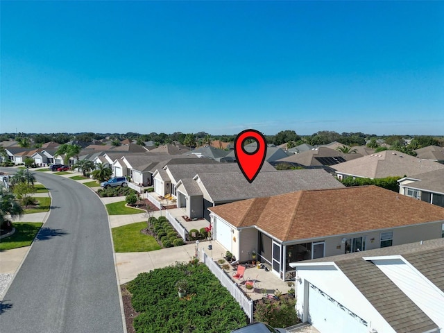 drone / aerial view featuring a residential view